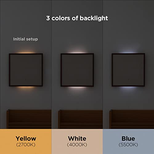 Mooas Wooden Frame Led Silent Wall Clock With Remote Control, Backlight Nightlight Digital Wood Wall Clock, Alarm Clock For Living Room Décor, Square Desk Clock With Date, Timer, Sunrise Alarm #TOP3