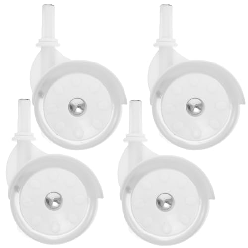 4pcs Stem Caster Wheels Baby Stroller Wheels Replacement Stroller Accessories for Baby Trolley Front Back Universal White Furniture Casters Accessories