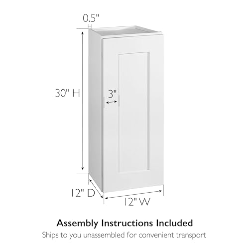 Image of Design House Brookings Kitchen Wall Cabinet, 12 inch, White