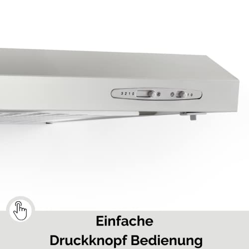 PKM UBH5000H2 Unterbauhaube | Dunstabzugshaube | Silber Design | 60cm Breite | Extra flach | Abluft | Umluft | LED-Beleuchtung |