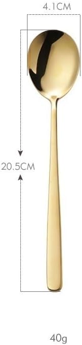 Silverware Flatware Set, 1/4/6/8/10/12 Pieces Long Handle Spoon Set Restaurant Household Soup Spoon Thickened 304 Stainless Steel Spoon(Black,12Pcs)