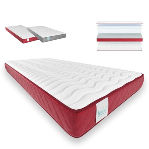 NALUI - Colchón Viscoelástico Reversible 90x190cm Gredos con Altura ±15cm. Tejido Strech y Tejido 3D Transpirable | Especial para Cama Nido | Firmeza Medio-Alta | Adaptable | Hecho en España