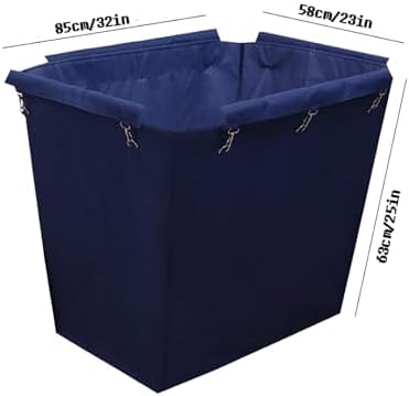 Extra Large Commercial Laundry Hamper Liner Bags - Heavy-Duty Oxford Cloth, Machine Washable, with Metal Iron Hook & Plastic Lock for Hotel Room Trolley Replacement
