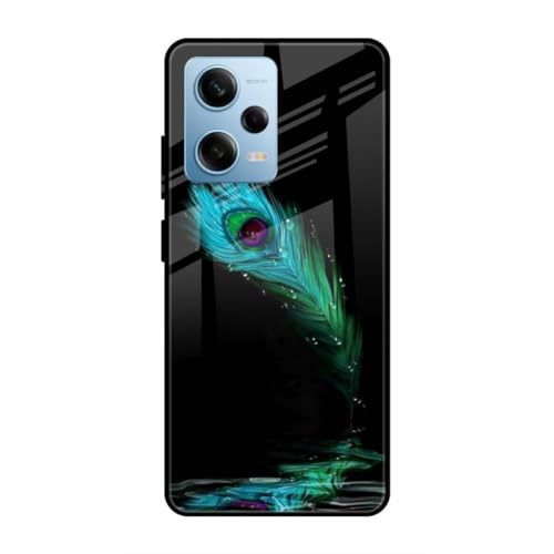 Image of SmashItUp Feather | Peacock | Animal | Birds Designer Printed TPU Metal Case Mobile Back Cover for Redmi Note 12 Pro 5G