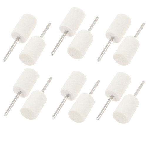 Aexit 12 Pcs Abrasives Polishing Tool 2.3mm drill hole 12mm Diameter Cylinder Felt bo-bs Model:46as572qo450