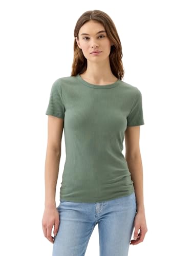 GAP Womens Short Sleeve Ribbed Tee Laurel Wreath Grn XXL