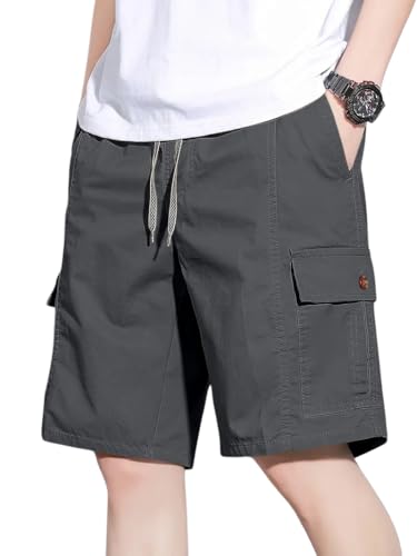 Image of GRECIILOOKS Bermuda Cotton Shorts for Men - Relaxed Fit Casual Summer Shorts | Knee Length Chino Style with Pockets