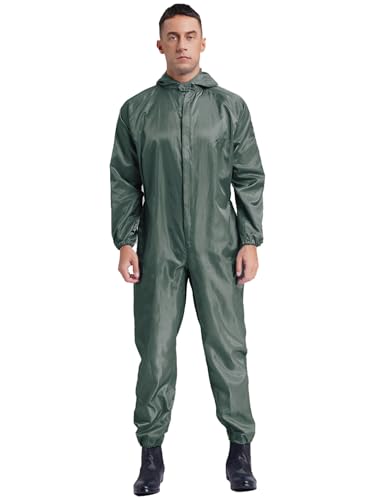 Miaeowve Homme Femme Combinaison de Sécurité avec Capuchon Combinaison de Travail Combinaison de Protection Salopette de Travail Jumpsuit Overall M-4XL Gris 4XL