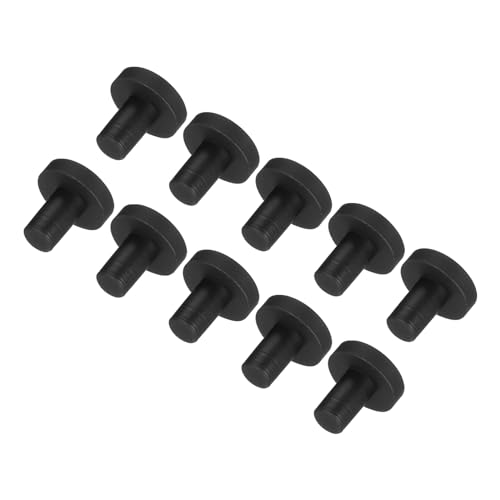 Image of sourcing map High Temp Silicone Plug Mount Dia 4mm/0.16 Inch T Shaped Solid Rubber Stopper Hole Plugs for Powder Coating Plating Waterproof Sealing Plugs Black Pack of 30(OD 9mm/0.35 Inch)