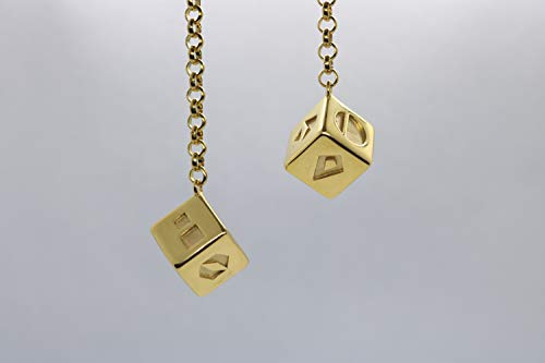 Custom 3D Stuff Smuggler's Dice Accurate Stainless Steel Gold Plated Deluxe Solo Dice - Shiny With Gift Box #TOP5