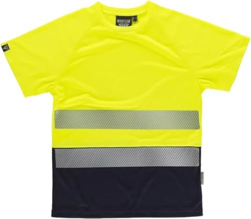 WORKTEAM Camiseta Alta Visibilidad ISO 20471, Manga Corta, Reflectante Segmentada, Transpirable, Ligera y Resistente, Tejido Técnico Micropiqué. Unisex