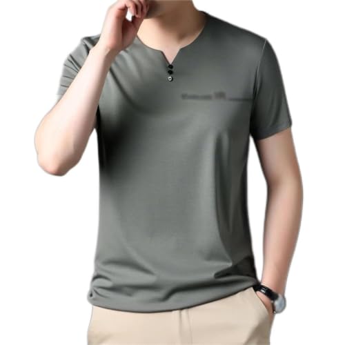 T-shirt d'été décontracté et respirant à col rond pour homme mûr