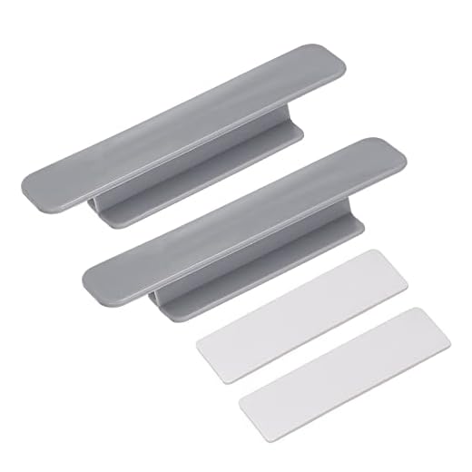 2Pcs Self-Stick Handles, Grey Plastic Self-Adhesive Instant Drawer Handles Pulls for Bathroom, Closet, Wardrobe, Dresser, Window (110mm/4.33" Length)
