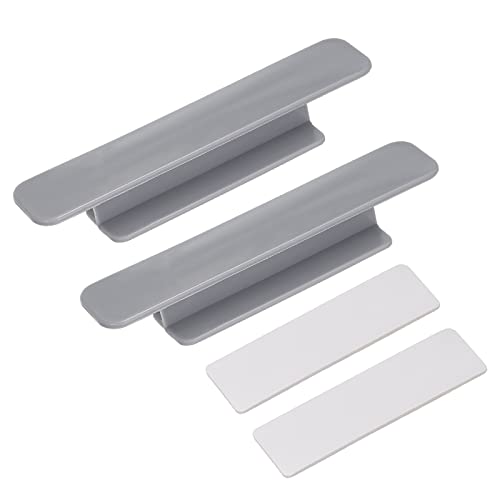 QUARKZMAN 2uds Autoadherentes Manijas, Gris Plástico Autoadhesivo Instantáneo Cajón Manijas Tiradores para Baño, Ropero, Armario, Tocador, Ventana (110mm/4,33' Longitud)