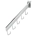 Econoco Commercial 5 Waterfall Hook, Satin Chrome (Pack of 24)