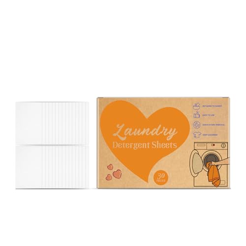 30 hojas de detergente para ropa, tiras de jabón para ropa, suministros de lavado de ropa, detergente para lavandería, jabón de lavandería sin líquido