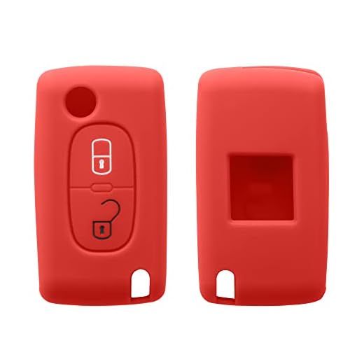 kwmobile Funda de Silicona para Llave Plegable de 2 Botones para Coche Peugeot Citroen - Carcasa Protectora Suave de Silicona - Case Mando de Auto Rojo