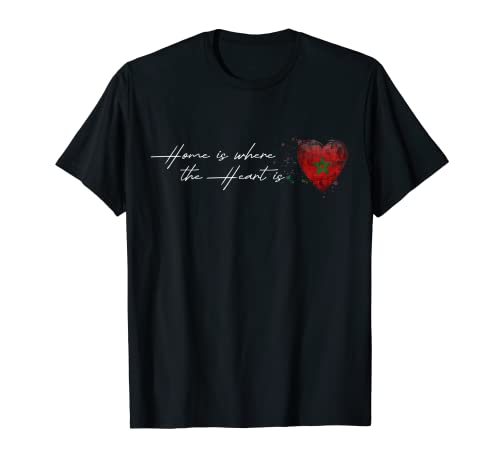 El hogar es donde está el corazón - MARRUECOS (texto blanco) Camiseta