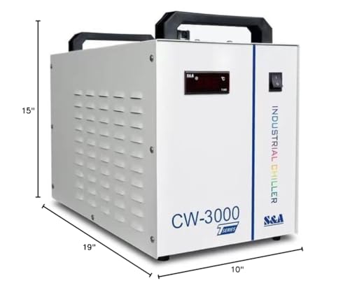 9L Industrial Water Chiller CW-3000hermolysis Type Water Chiller 50W/℃ for 60W 70W 80W 90W 100W 120W 130W 150W, CO2 Laser Engraving & Cutting Machines, Cools 5699 BTU/Hour