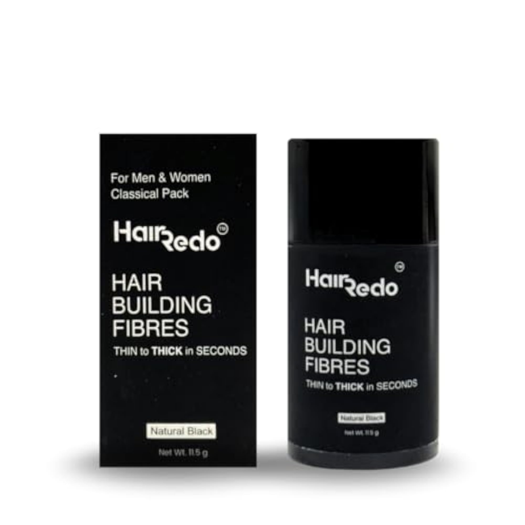 Pure Keratin Hair Fibers, 11.5g Classical Pack (Natural Black)