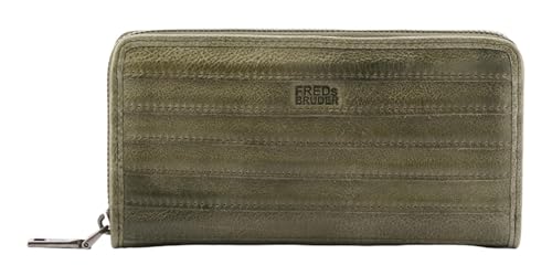 Cuir porte-monnaie FREDsBRUDER Gürteltier Big portefeuille vert olive