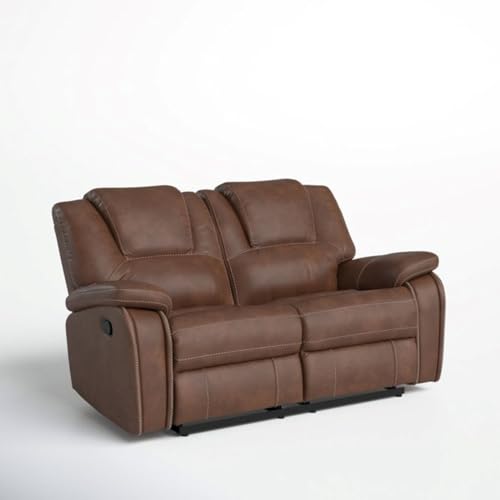 Image of Torque - Alfex 2 Seater Leatherette Manual Recliner | Recliner Sofa /Chair for Living Room, Bedroom, Office | 1 Year Warranty - Brown