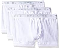Hugo Boss Mens 3-Pack Cotton Boxer Briefs, New White, Small
