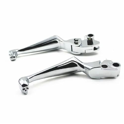 Levier frein moto double embrayage chromé tête de mort pour commande de freinage fluide