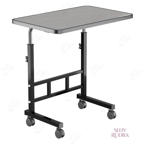 Image of Multi-Purpose Laptop Table, Study Table| Bed Table| Adjustable Height, Portable for Office, Work Form Home | DIY Table, Easy to Assemble, Engineered (Dark Marble)