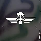 Squalo e pesce – Para Wings – Svizzera esercito svizzero fallschimr cacciatore distintivo adesivo fallschim ali militare Auto Oracal (bianco, 10 x 4 cm) # C50-A483