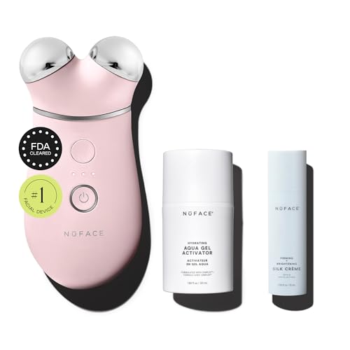 NUFACE Trinity+ Microcurrent Facial Device Kit, FDA-Cleared - Face Sculpting Tool, Skin Tightening Massager & Face Lift Device, Supports Lymphatic Drainage, 3 Frequencies, Activator Gel, Sandy Rose