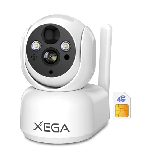 Xega 4G LTE Überwachungskamera Innen Akku mit SIM Karte, 2K PTZ 355°/100° Schwenkbar, Ohne WLAN Kamera mit 7800mAh Batterie, Farb-Nachtsicht, AI PIR Kennung, TF&Cloud-Speicher, Zwei-Wege-Audio, IP65