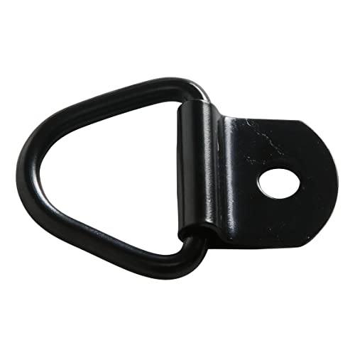 2" Diameter Black Steel V-Ring Bolt-On Trailer Cargo Tie-Down Anchor With Bolting Hole, Replacement For D-Ring Plastic Flush Mount Pan Fitting Tie-Down | For Trailers And Trucks #TOP2