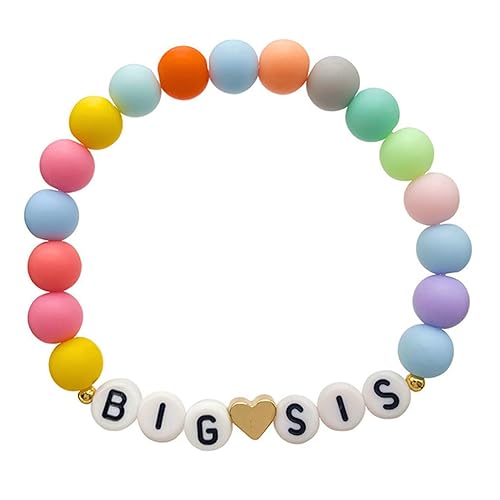 Image of Fuqimanman2020 Big Sister Bracelet Colorful Little Sister Bracelet Letter Beads Bracelet for Sister Jewelry Gift