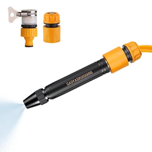 High Pressure Nozzle, Adjustable Spray Washer Tool, Leak Proof Water Head Strong Flow Control Design, Metal Grip Cleaning Attach