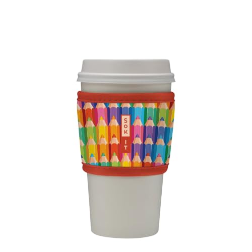 Sok It HotSok Coffee & Tea Reusable Insulated Neoprene Cup Sleeve (Work of Art, One Size Coffee Sleeve)