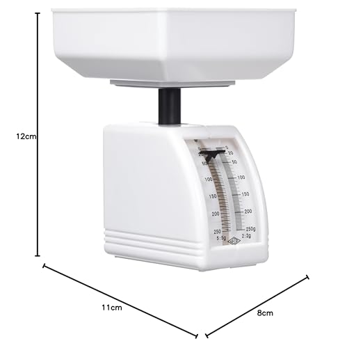 Wedo 249862000 Federwaage Handy (250 g, mechanische Brief- und Diätwaage, aus Kunststoff, abnehmbare Schale) weiß