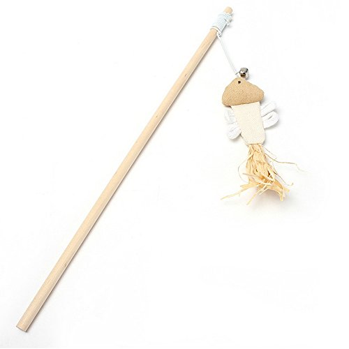Dimart A Small Fish Style Wooden Linen Fish Cloth Funny Cat Stick #TOP3