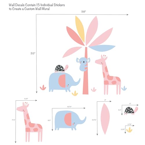Lambs & Ivy Snuggle Jungle Pastel Safari Elephant/Giraffe/Tree miniatura 2