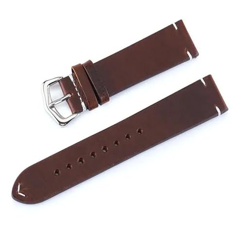 SiChouwz �I�C�����b�N�X���U�[�X�g���b�v 18mm 19mm 20mm 21mm 22mm 24mm �E�H�b�`�o���h �u���[�O���[�� ���X�g�o���h �������v�A�N�Z�T���[(Dark brown,24mm)