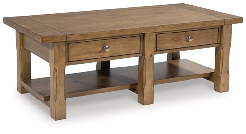 Signature Design by Ashley Vandenmore Rustic 2-Drawer Coffee Table with