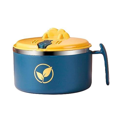 Bol à ramen avec couvercle inox isotherme bleu et support téléphone