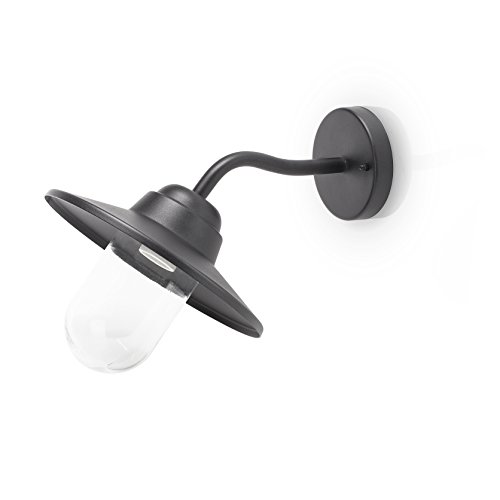 Smartwares Applique murale 10.048.25 Classic – Éclairage extérieur – Raccord E27 – Aluminium – Noir