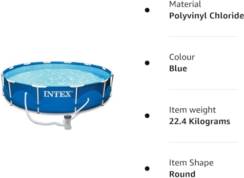 INTEX 28212UK Metal Frame Pool Set, Blue, 12 ft x 30-Inch