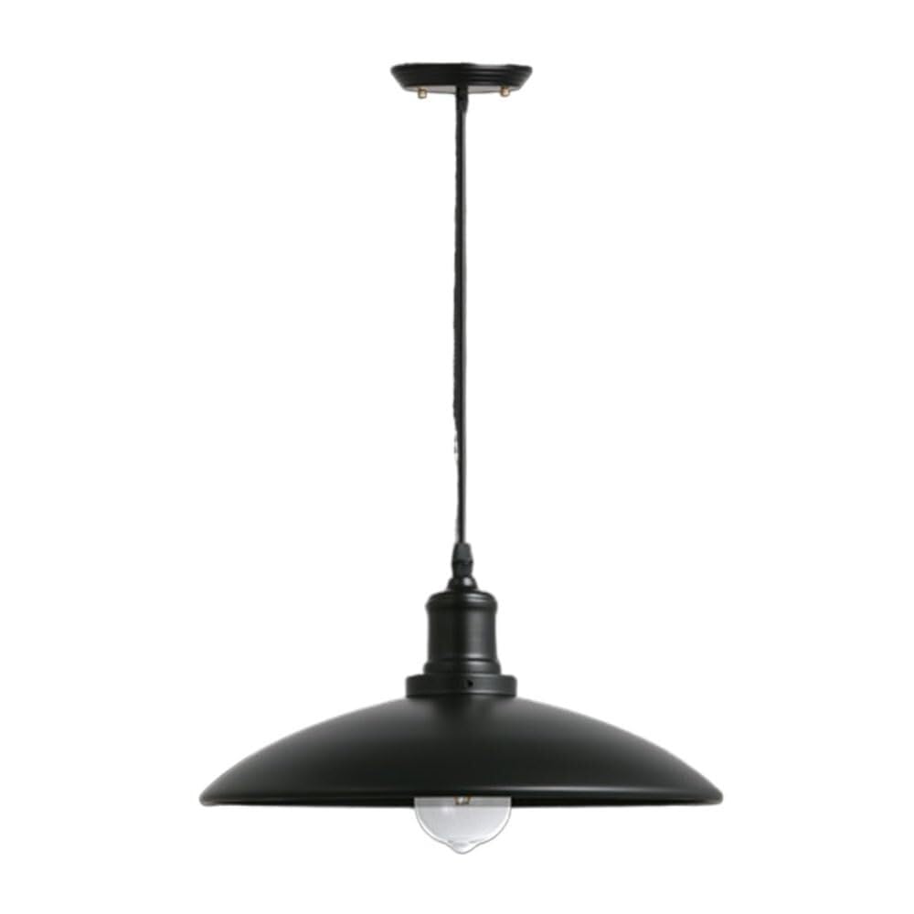 Lustre industriel noir 40 cm en métal avec câble ajustable pour décoration intérieure