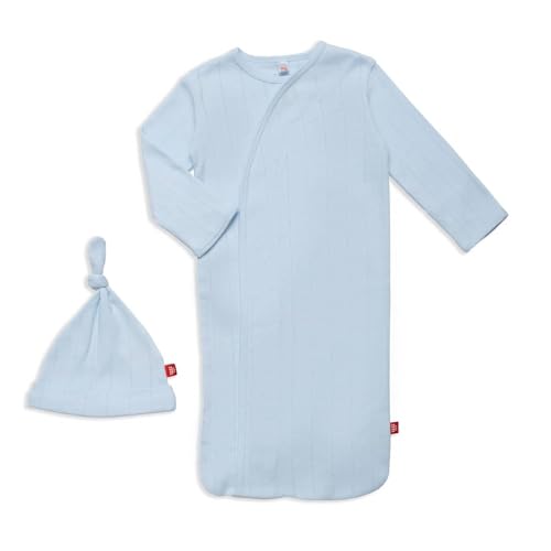 Image of Magnetic Me Organic Cotton Newborn Sleeper Gown & Hat Set | Super Soft Organic Cotton Fabric Sleep Sack