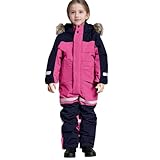 Boy Clothes Winter Snow Suit for Kids Fashion Boys One Piece Snowsuit Girls Ski Outfit Waterproof Snowboard Suits Winter Outdoor Clothes Hot Pink 3-4 Years