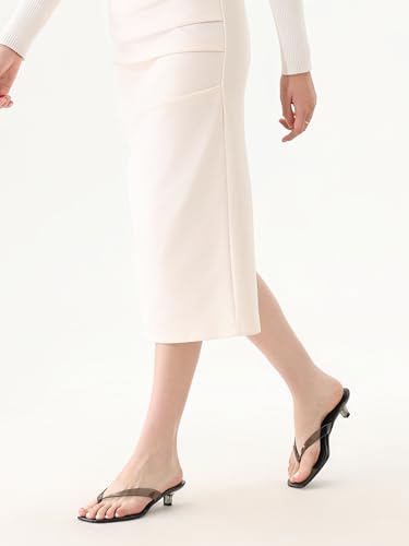 Image of Women's Flip-Flops Kitten Heels Thong Sandals For Women Square Toe Slip On Fashion Summer Dress Sandals