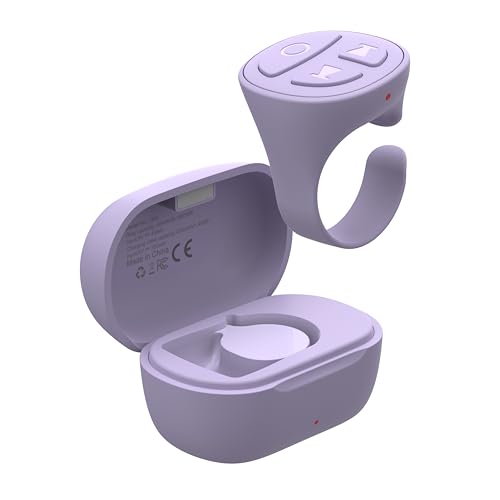 Image of TikTok Scrolling Ring, Bluetooth Camera Remote,Scrolling Ring Remote for TikTok iPhone Facebook YouTube Instagram Android Phone, Fingertip Wireless Scroller Page Turner (Purple)