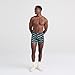 SAXX Underwear Co. Men's Daytripper Comfort Stretch Boxer Brief Fly 2-Pack, Broadcast Stripe/Black, Medium